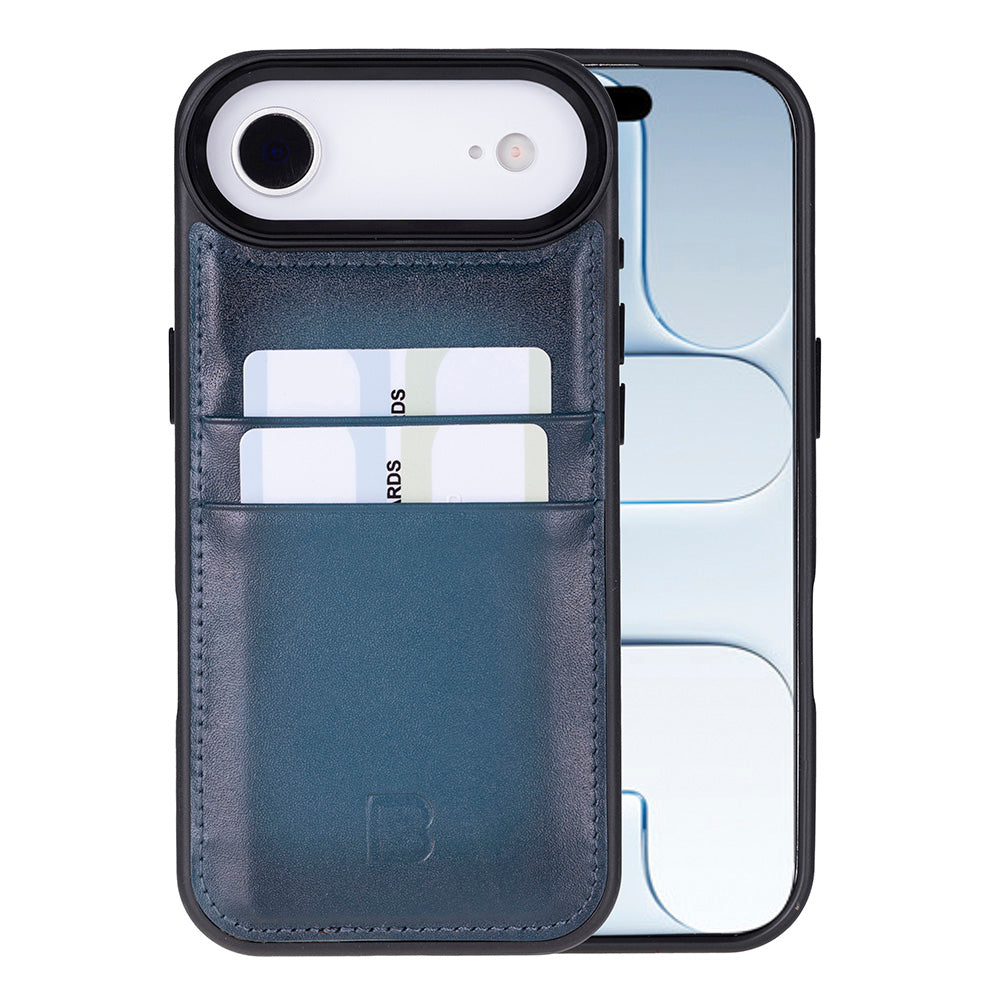 Bouletta Flex Cover Leather iPhone 17 Air Case with Card Holder Blue