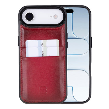 Bouletta Flex Cover Leather iPhone 17 Air Case with Card Holder Red