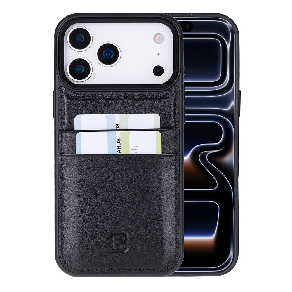 Bouletta Flex Cover Leather iPhone 17 Pro Max Case with Card Holder Black