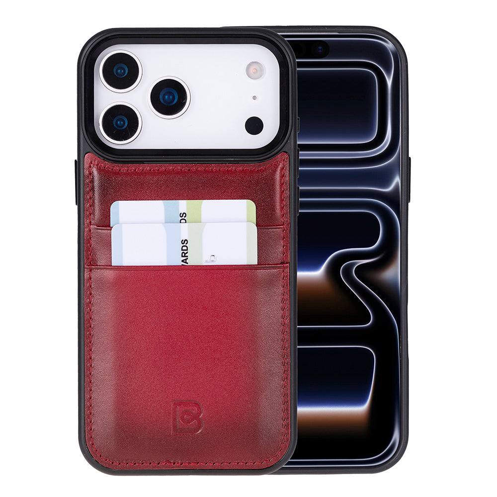 Bouletta Flex Cover Leather iPhone 17 Pro Max Case with Card Holder Red