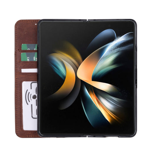 UnBranded Wallet ID Leather Google Pixel 10 Pro Fold Folio Case Saddle Brown