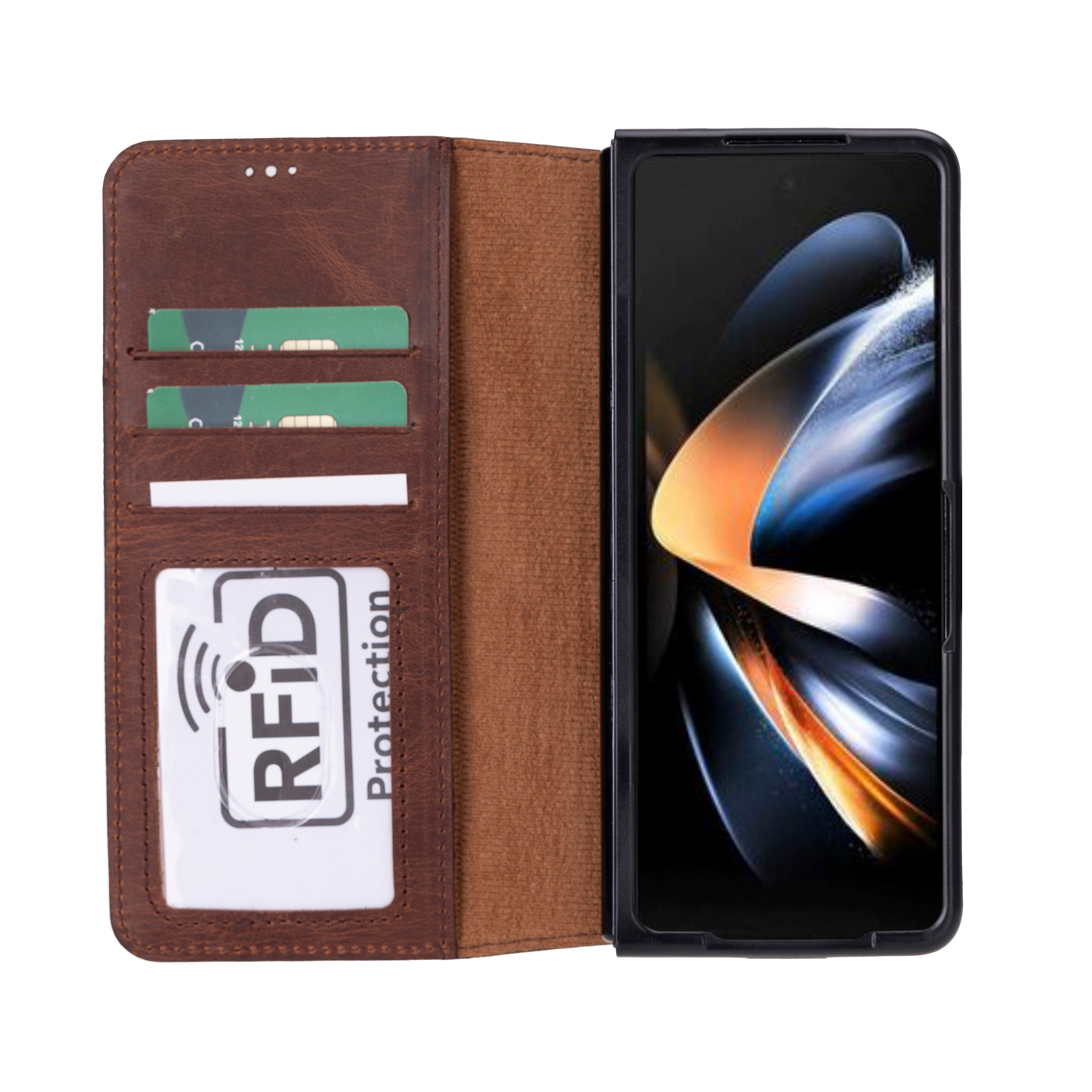Bayelon Samsung Galaxy Z Fold 5 Leather Wallet Case with RFID Protection