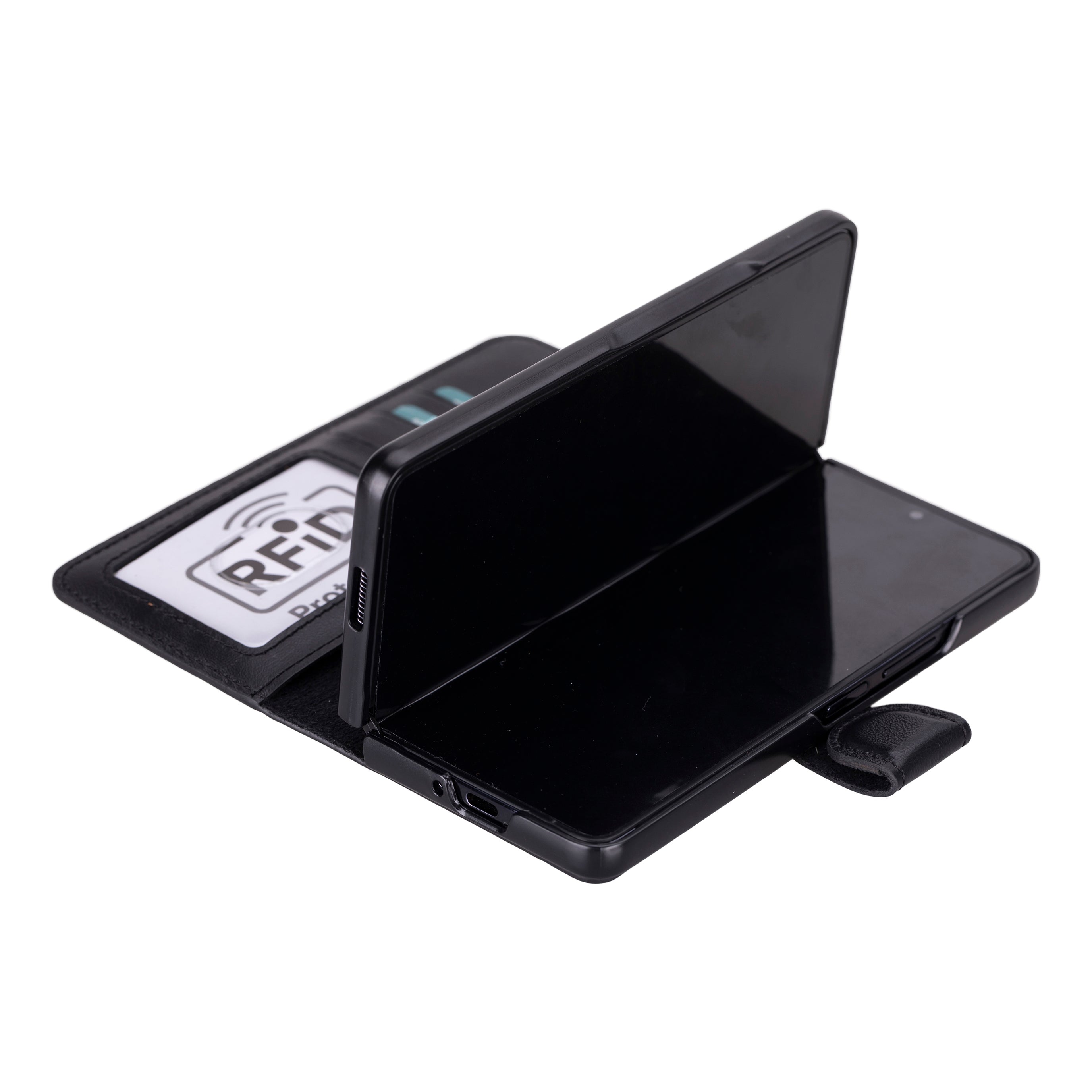 Bayelon Samsung Galaxy Z Fold 5 Leather Wallet Case with RFID Protection