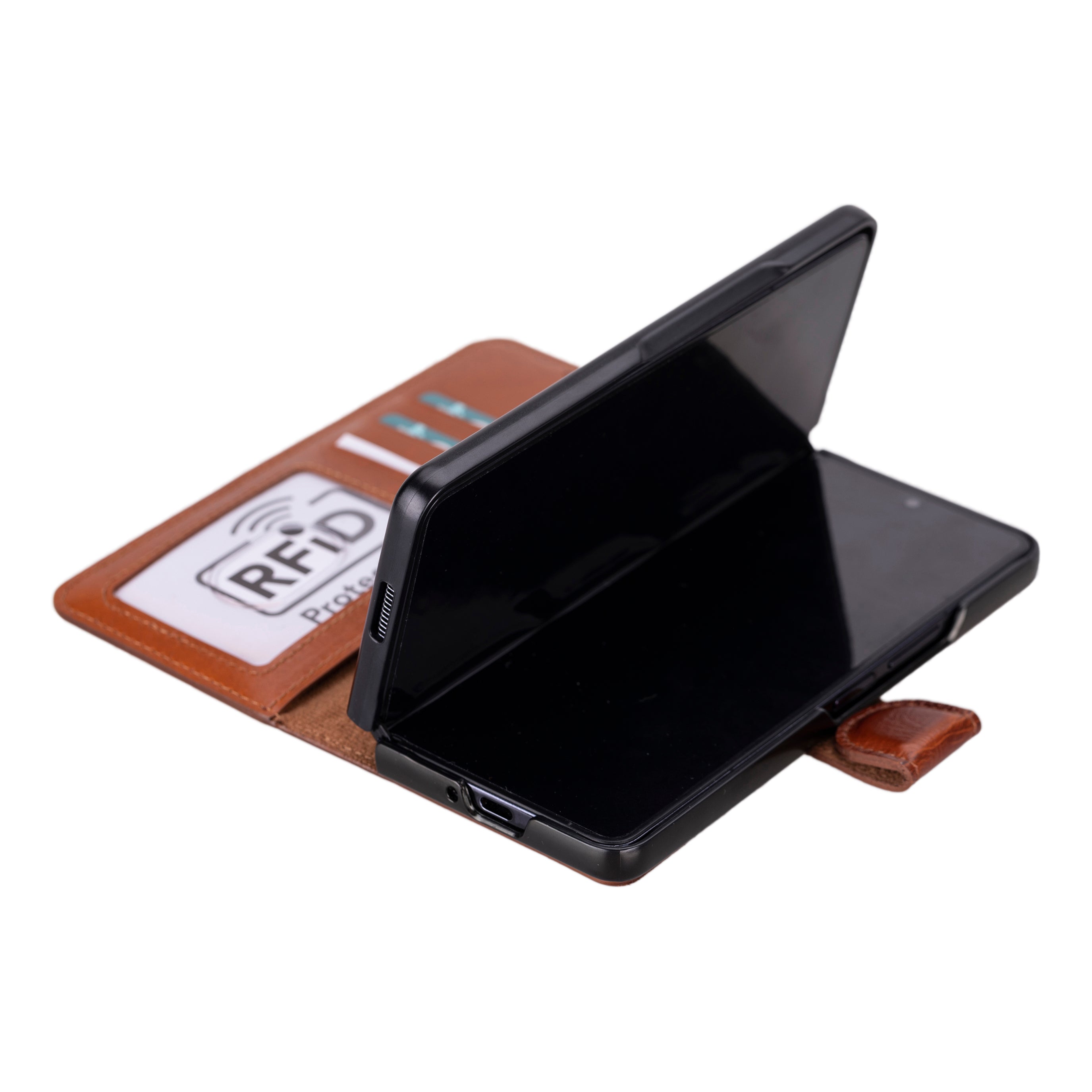 Bayelon Samsung Galaxy Z Fold 5 Leather Wallet Case with RFID Protection