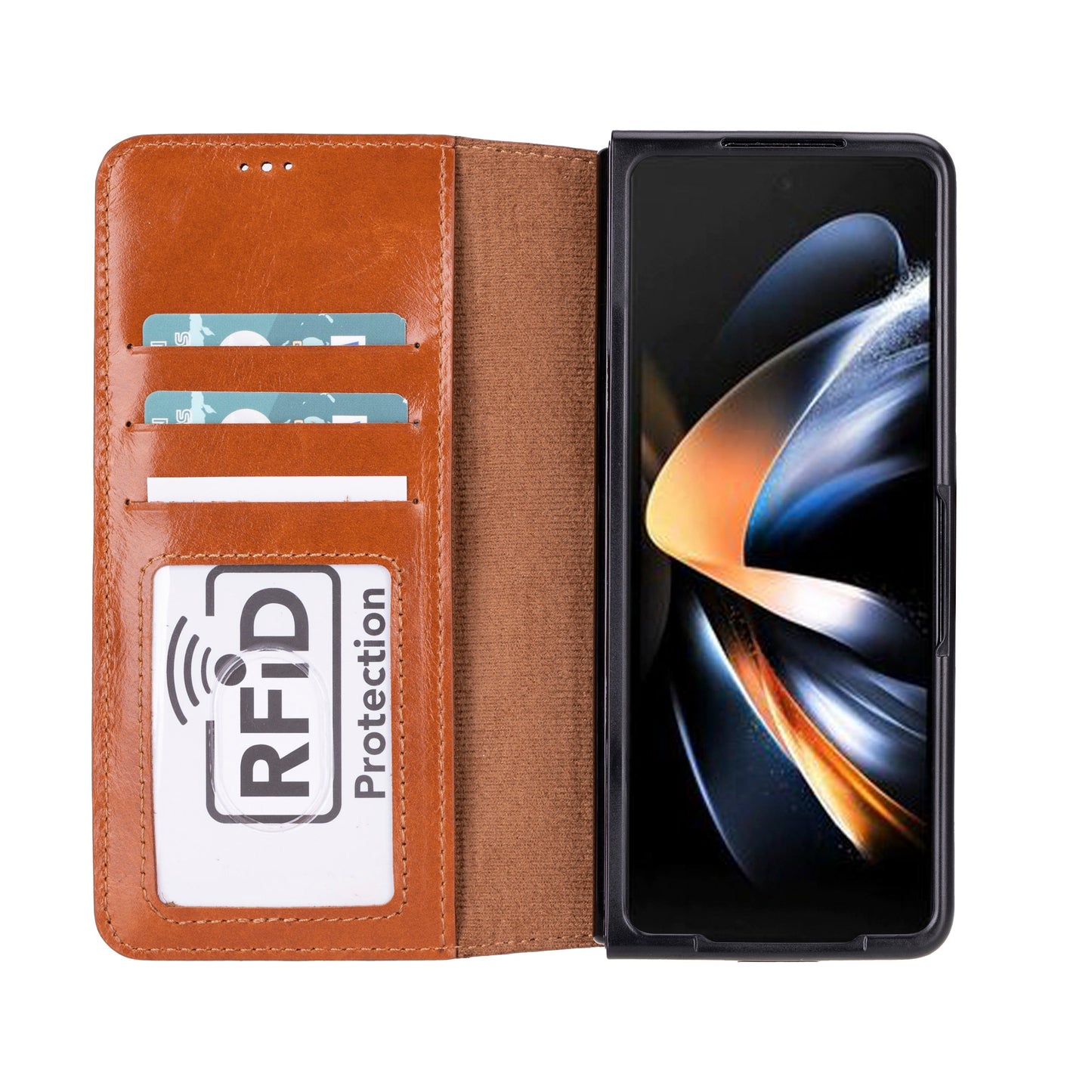 Bayelon Wallet Case Samsung Galaxy Z Fold 5 Non-Detachable Leather Wallet Case - WC