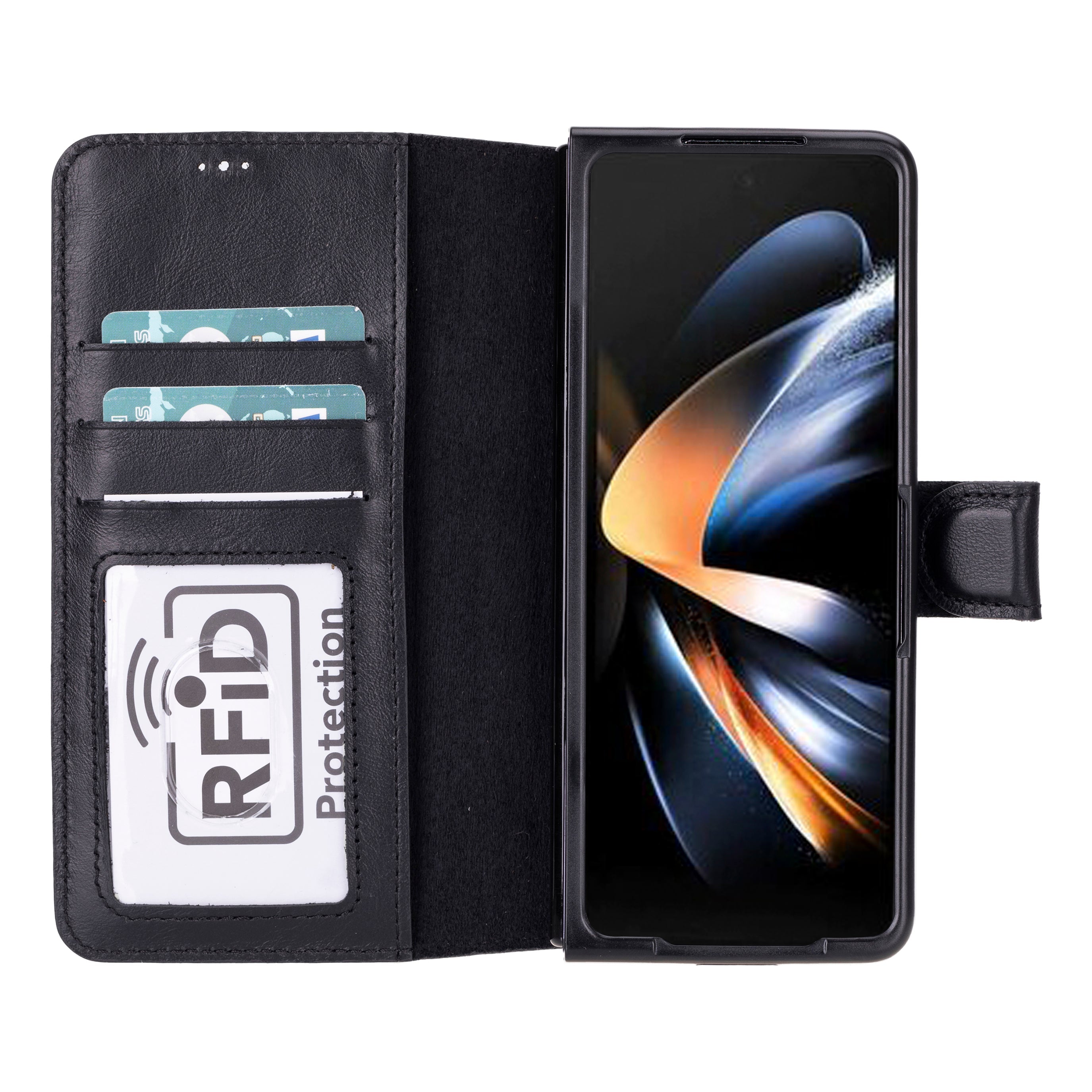 Bayelon Samsung Galaxy Z Fold 5 Leather Wallet Case with RFID Protection
