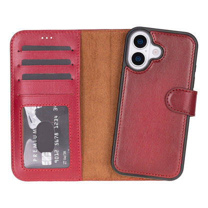 UnBranded Magic iPhone 17 Leather Detachable Wallet Case Red