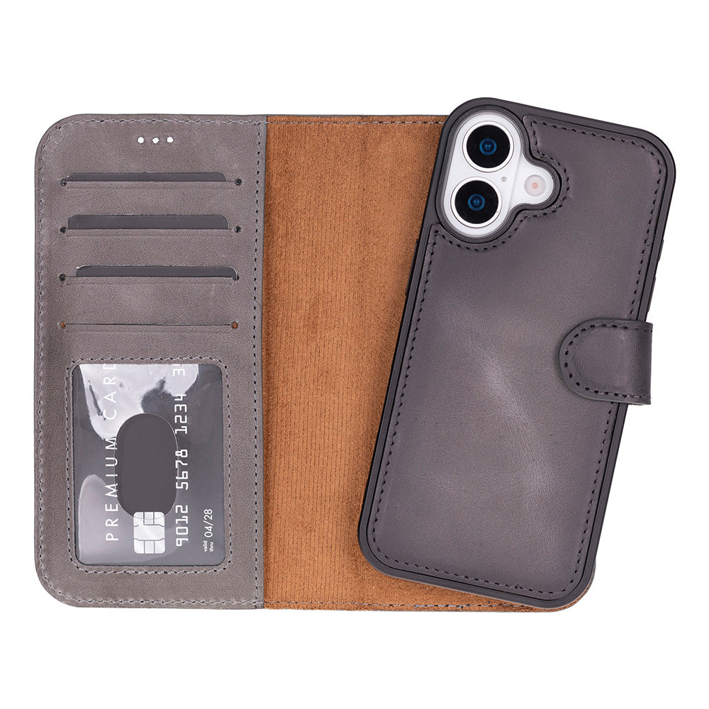 UnBranded Magic iPhone 17 Leather Detachable Wallet Case Gray