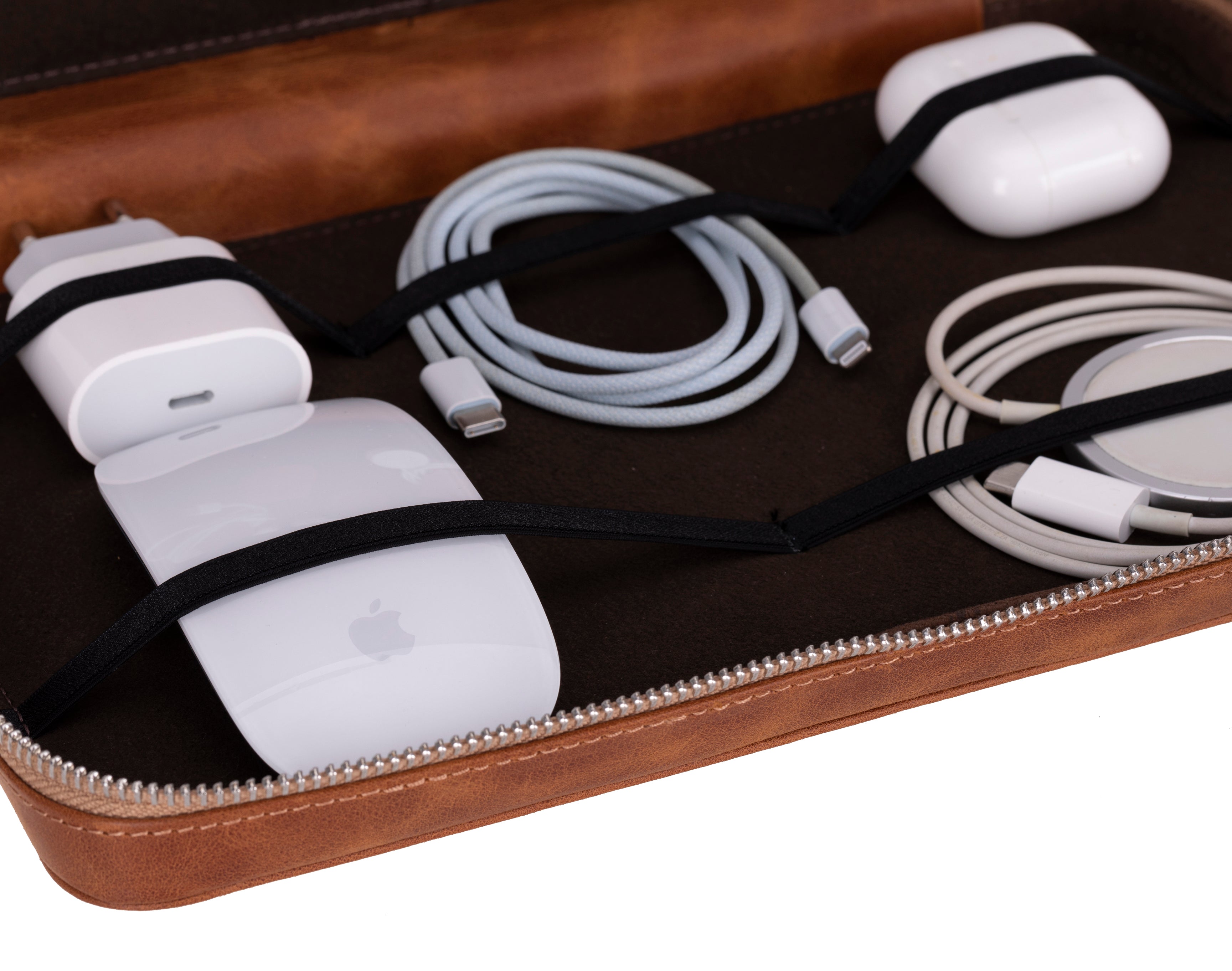 Bayelon Orbex Genuine Leather Travel Cable Organizer