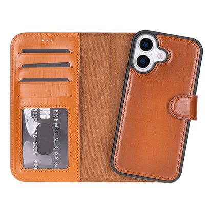 UnBranded Magic iPhone 17 Leather Detachable Wallet Case Tan