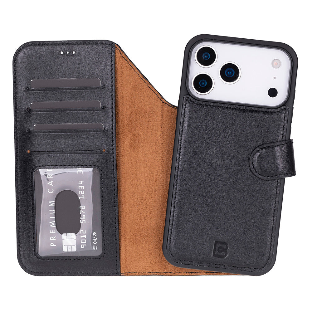 Bouletta Magic iPhone 17 Pro Detachable Leather Wallet Case Black