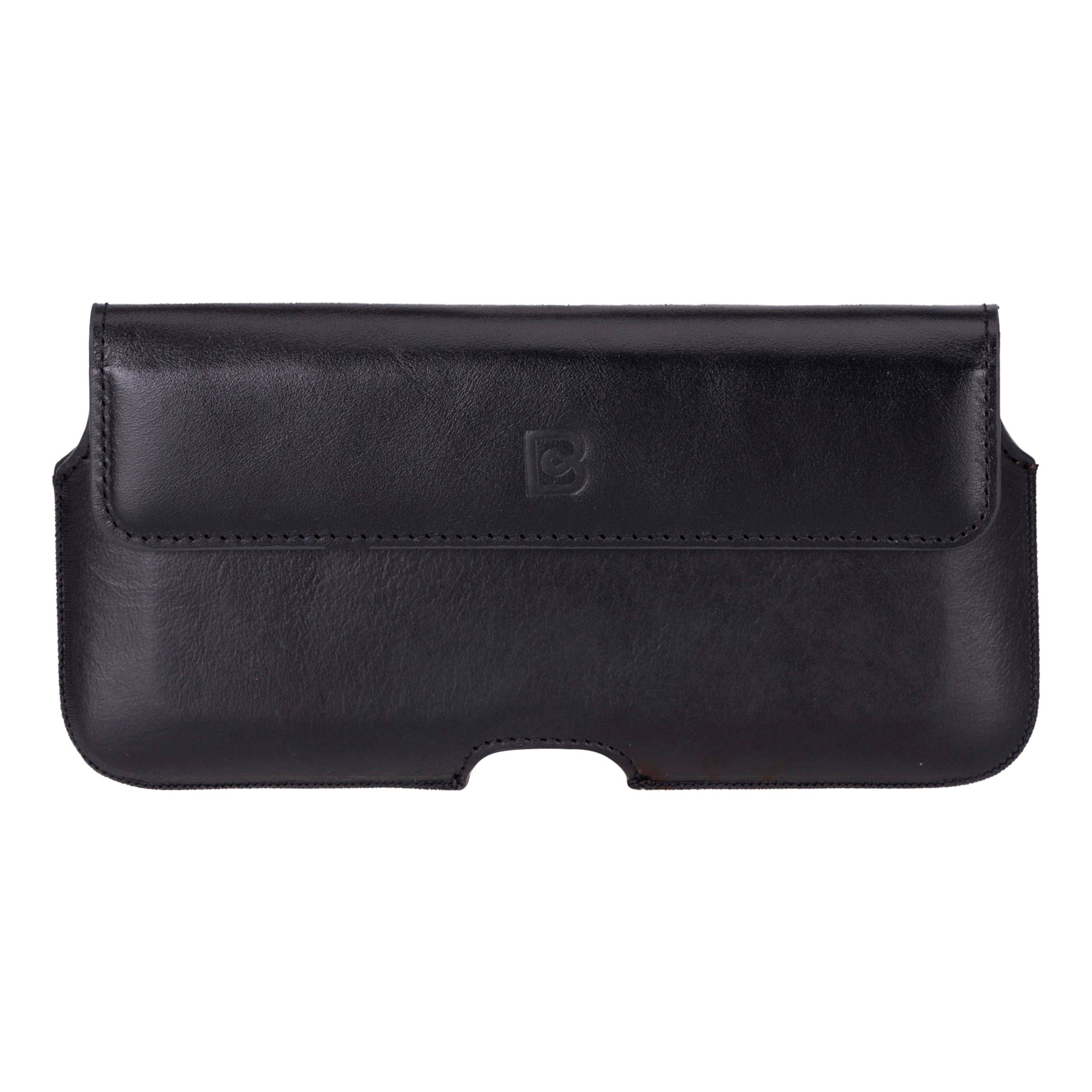 Bayelon Aslant Belt Leather Case for iPhone 16 Pro Black