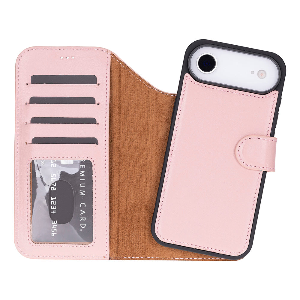 UnBranded Magic iPhone 17 Air Leather Detachable Wallet Case Pink