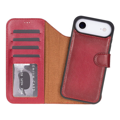 UnBranded Magic iPhone 17 Air Leather Detachable Wallet Case Red
