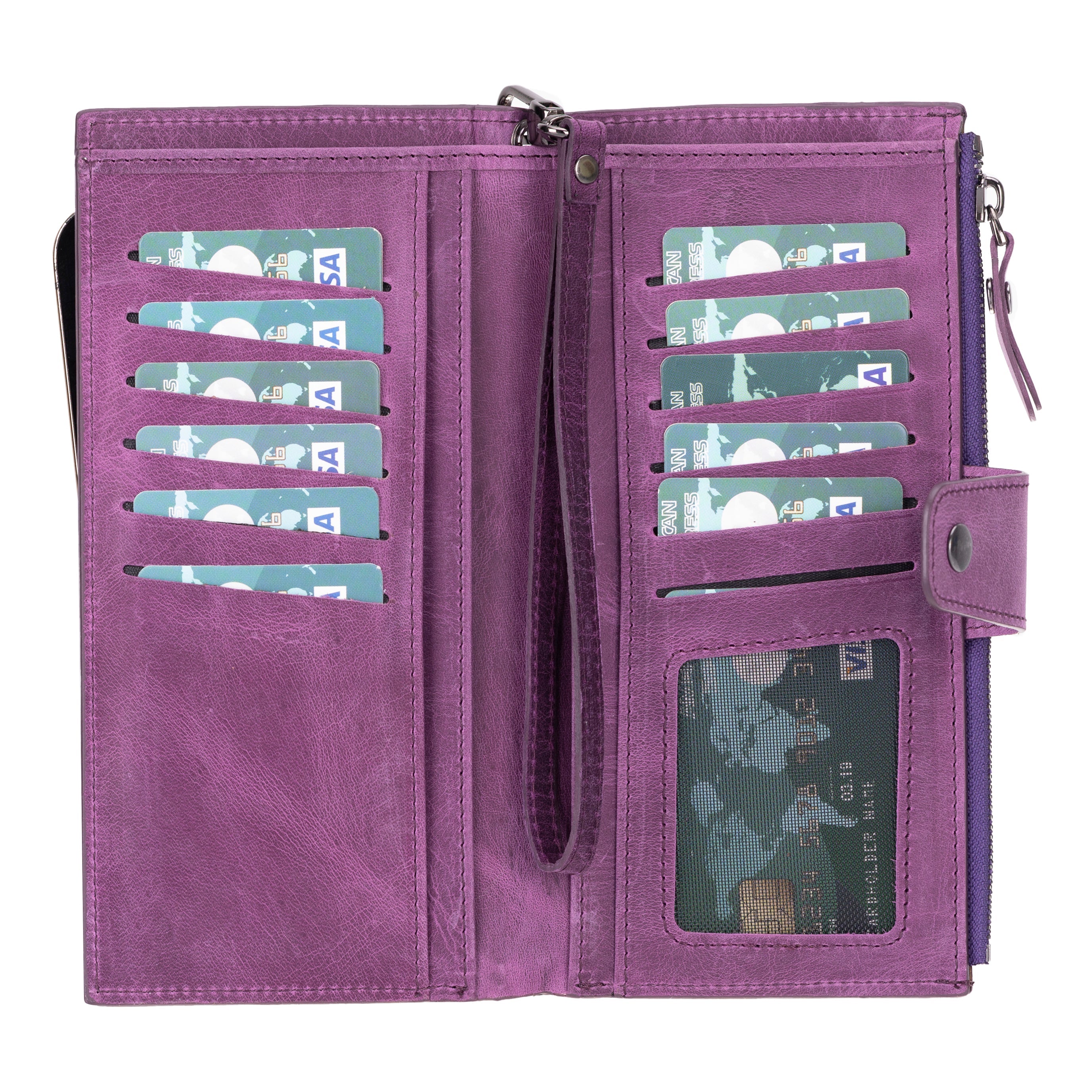 Bayelon Lozan Hanger Leather Wallet for Women Purple