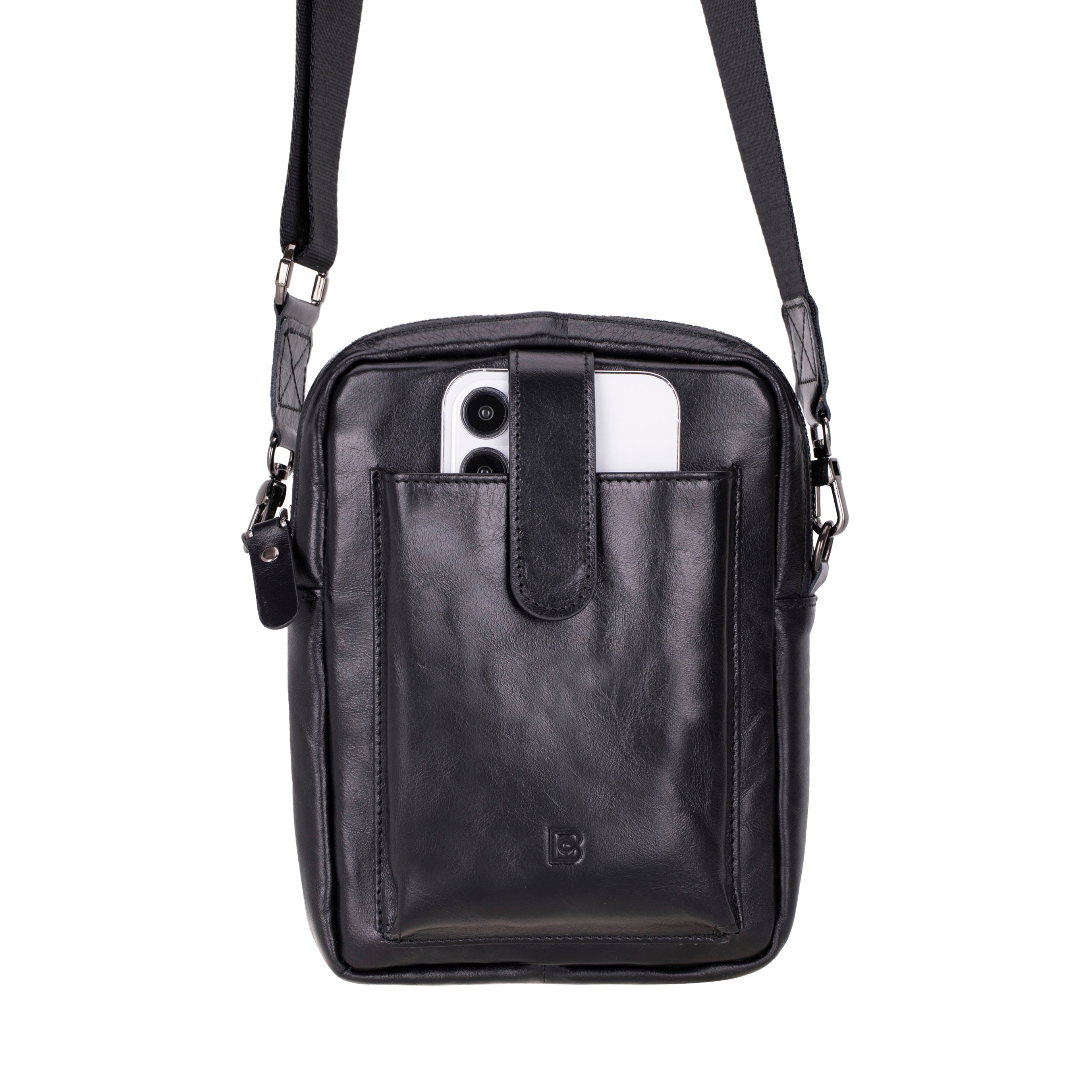Bayelon Solvix Genuine Leather Crossbody Bag Black