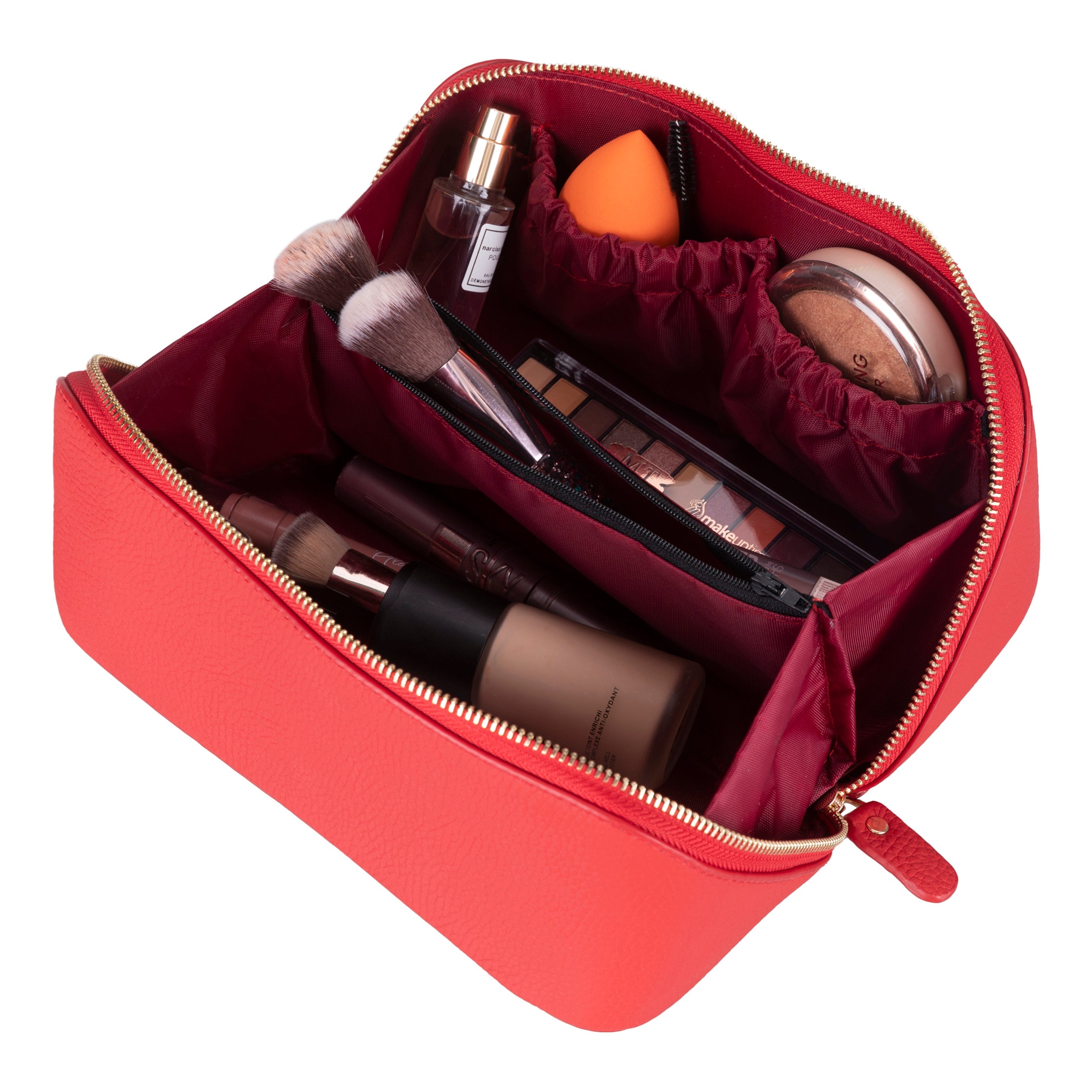 Bayelon Ella Leather Makeup Bag - Versatile Dopp Kit