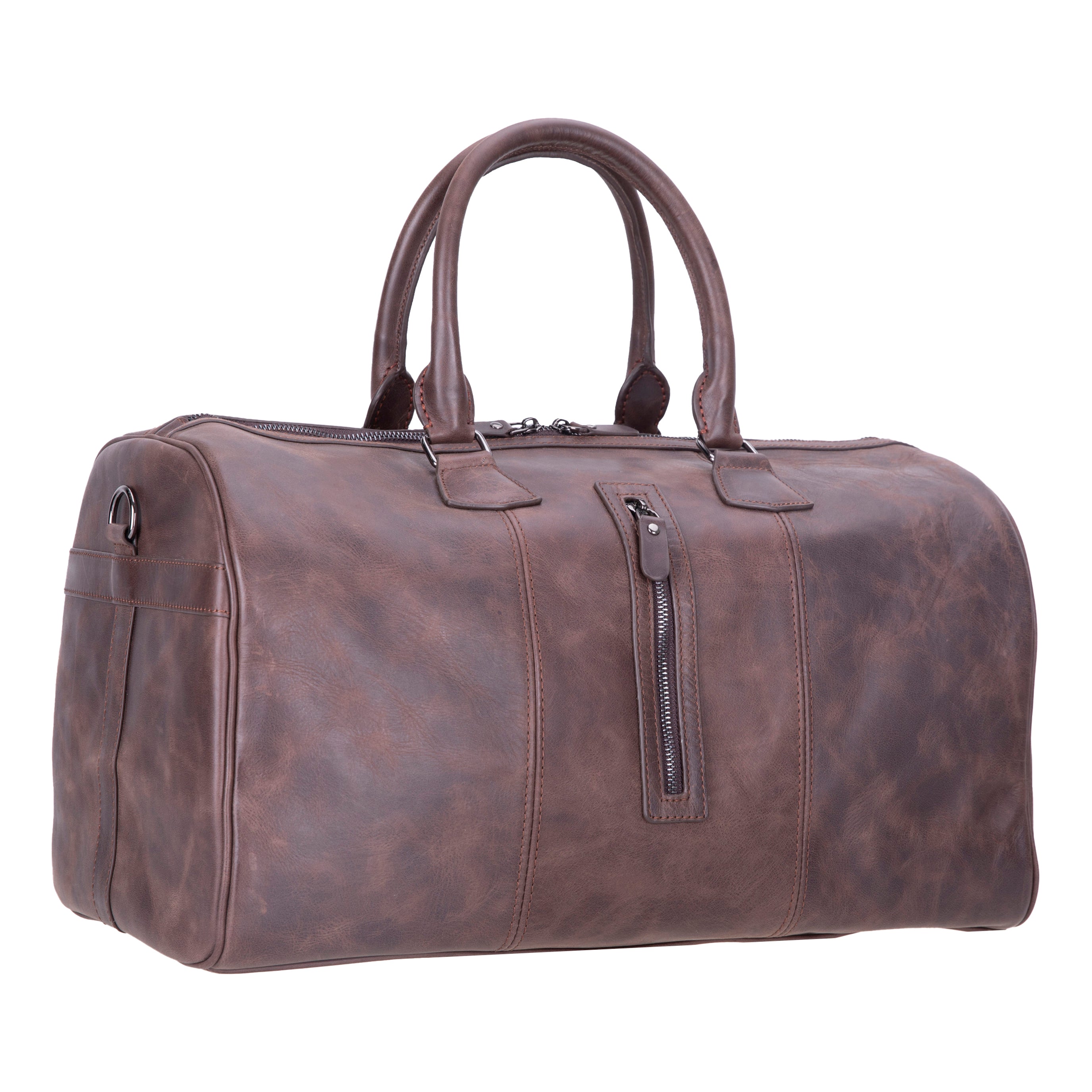 Bayelon Dolly Premium Leather Weekend Duffle Bag Brown