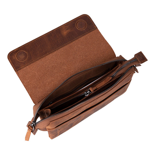 UnBranded Prestige Leather Clutch Bag Saddle Brown