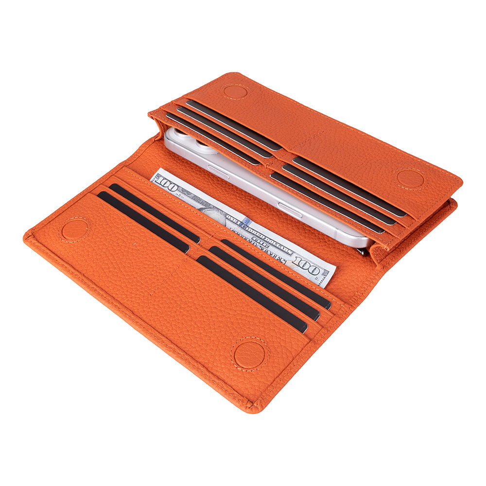UnBranded Aura Leather Universal Wallet Pebble Orange