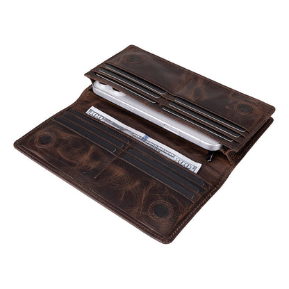 UnBranded Aura Leather Universal Wallet Dark Brown