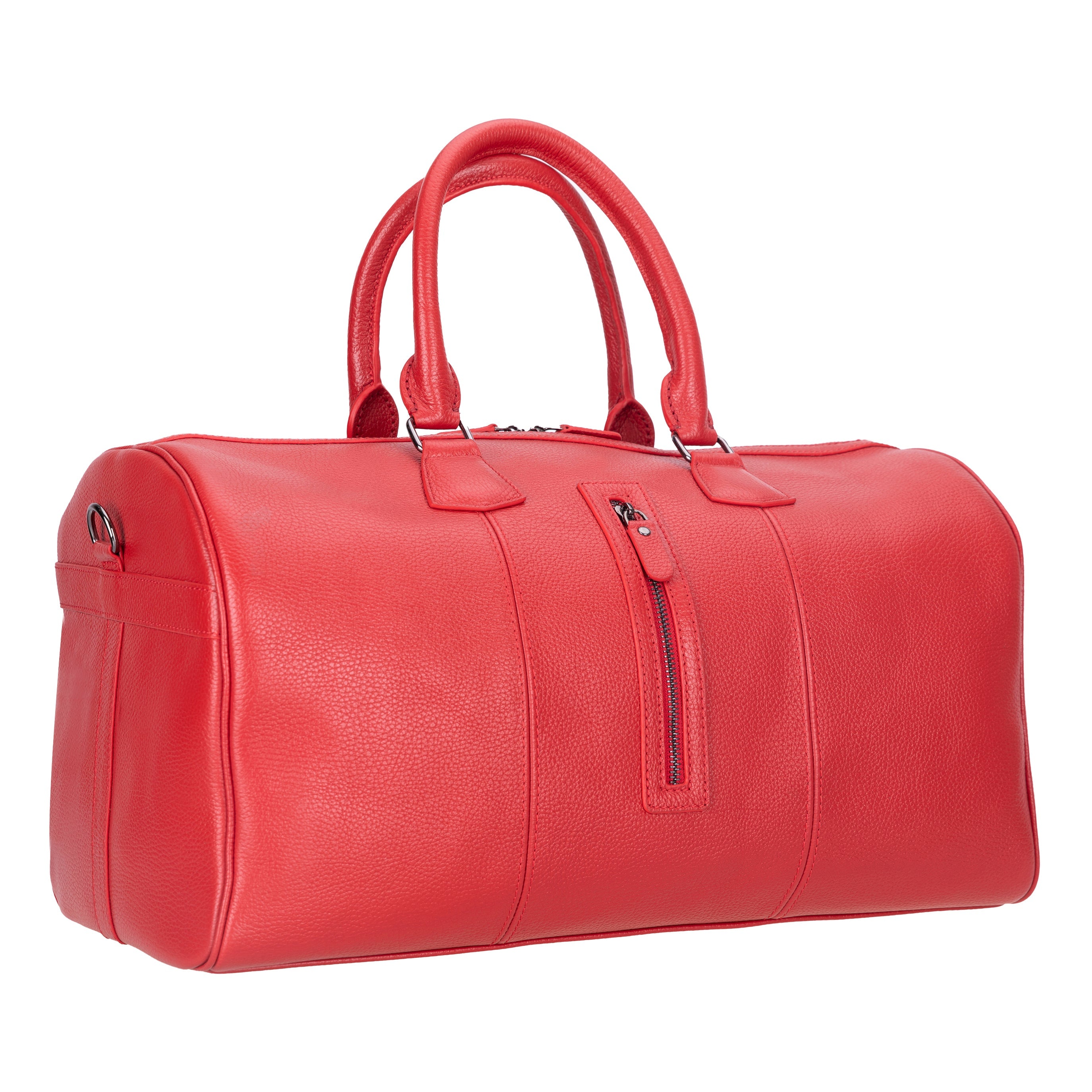 Bayelon Dolly Premium Leather Weekend Duffle Bag Crimson