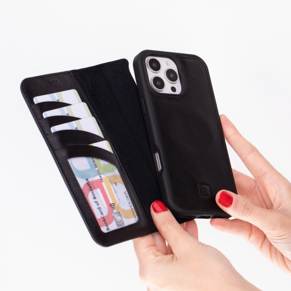 Bayelon Magic iPhone 16 Pro Max Detachable Leather Wallet Case