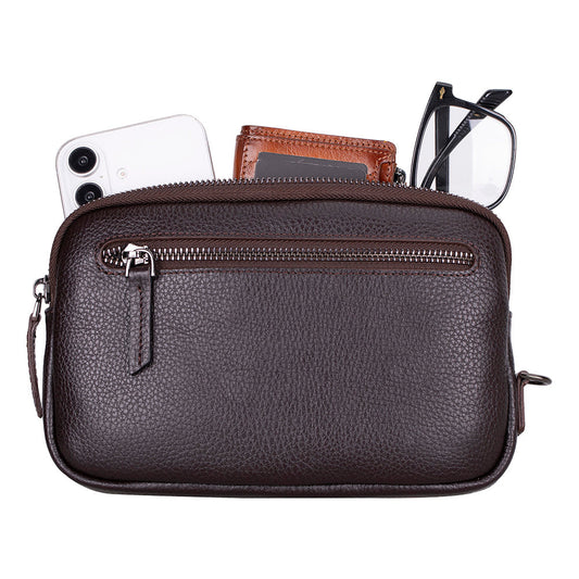 UnBranded Noma Leather Clutch Bag Buff