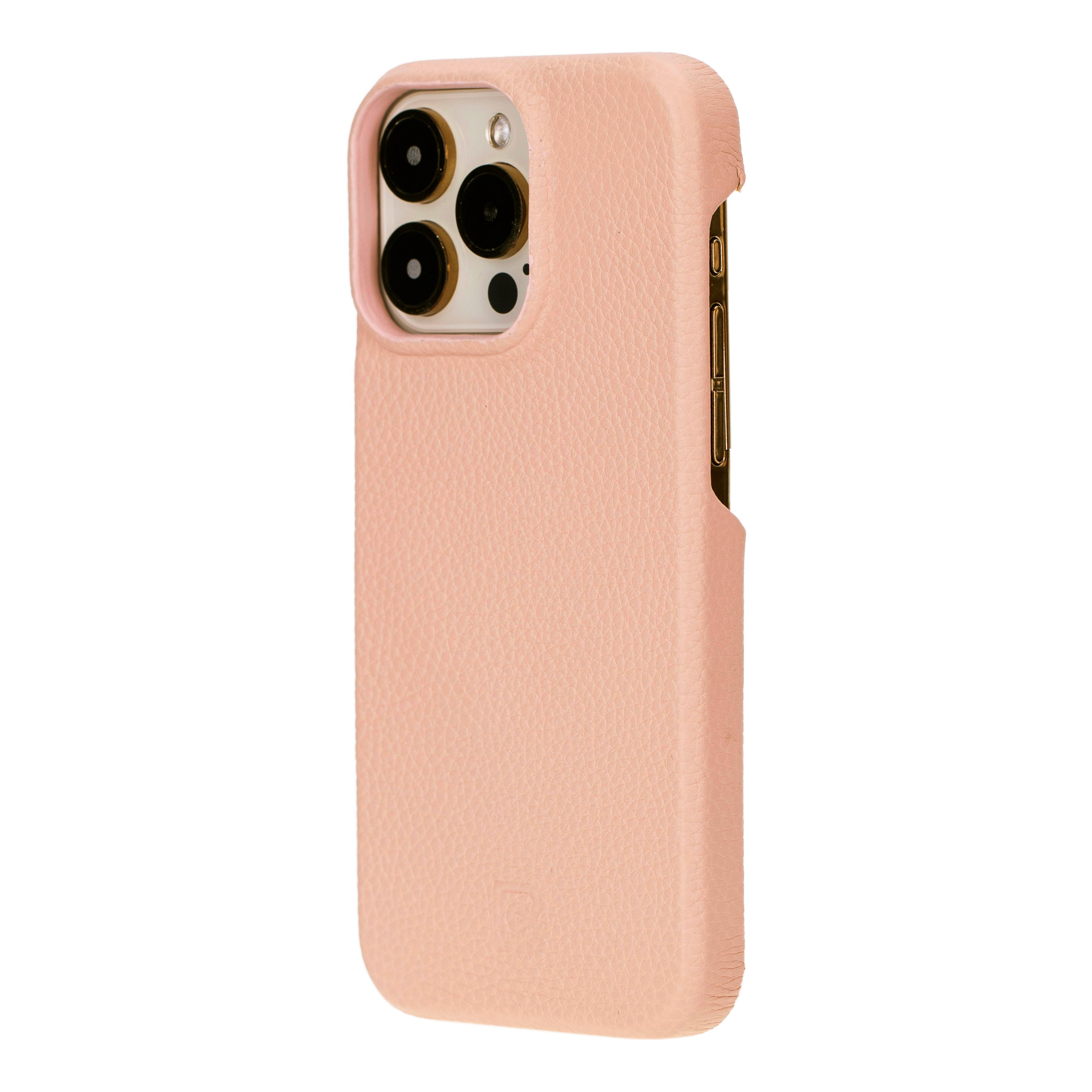 Bayelon F360 Genuine Leather Case for iPhone 15 Pro Max Peach Puff