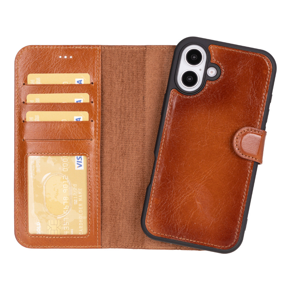 Bouletta Magic iPhone 16 Plus Detachable Leather Wallet Case Tan