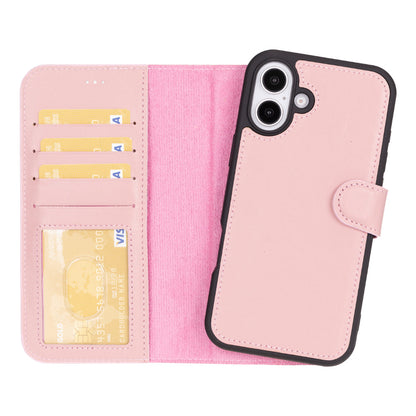 Bouletta Magic iPhone 16 Plus Detachable Leather Wallet Case Pink