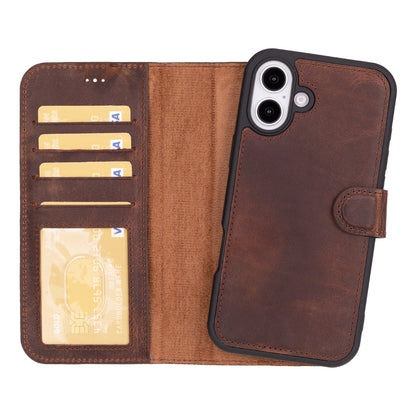 Bouletta Magic iPhone 16 Plus Detachable Leather Wallet Case Saddle Brown