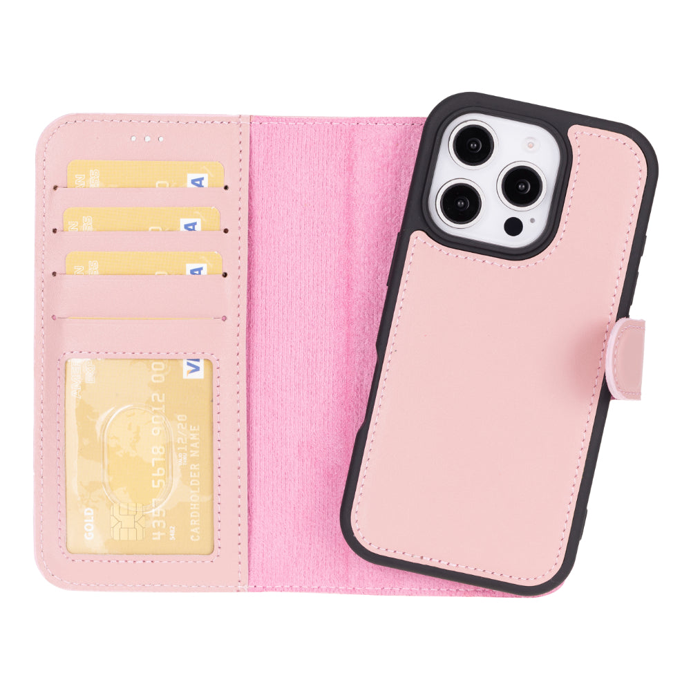 UnBranded Magic iPhone 16 Pro Max Leather Detachable Wallet Case Pink