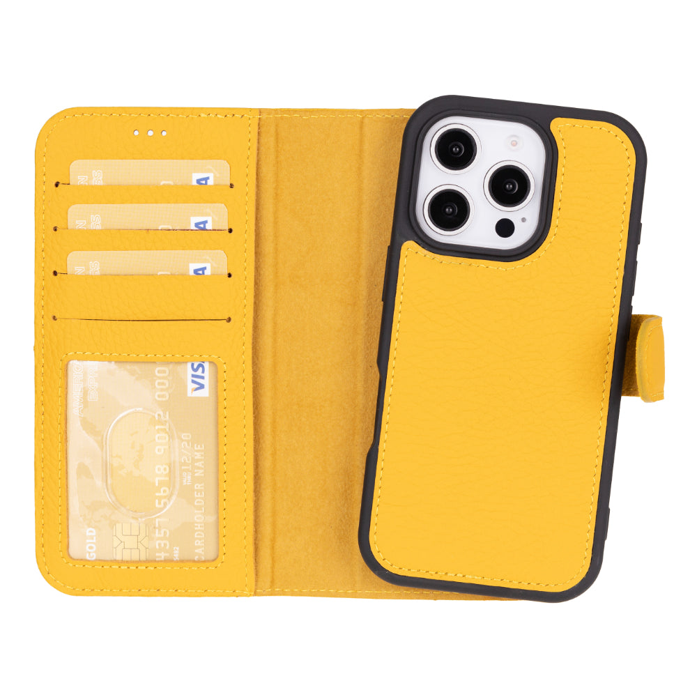 Bouletta Magic Leather Detachable Wallet Case for iPhone 16 Pro Max Yellow