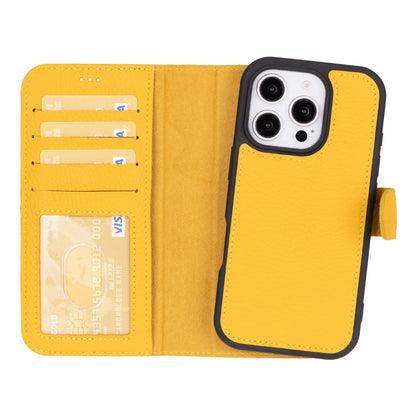 UnBranded Magic iPhone 16 Pro Max Leather Detachable Wallet Case Yellow