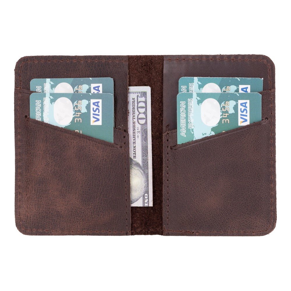 UnBranded Enrico Leather Card Holder Dark Brown