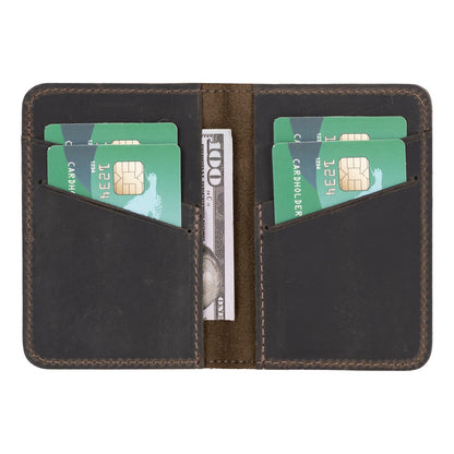 UnBranded Enrico Leather Card Holder Dark Coffee