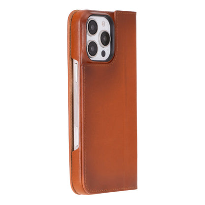 UnBranded Sonat iPhone 16 Pro Max Leather Folio Case Tan