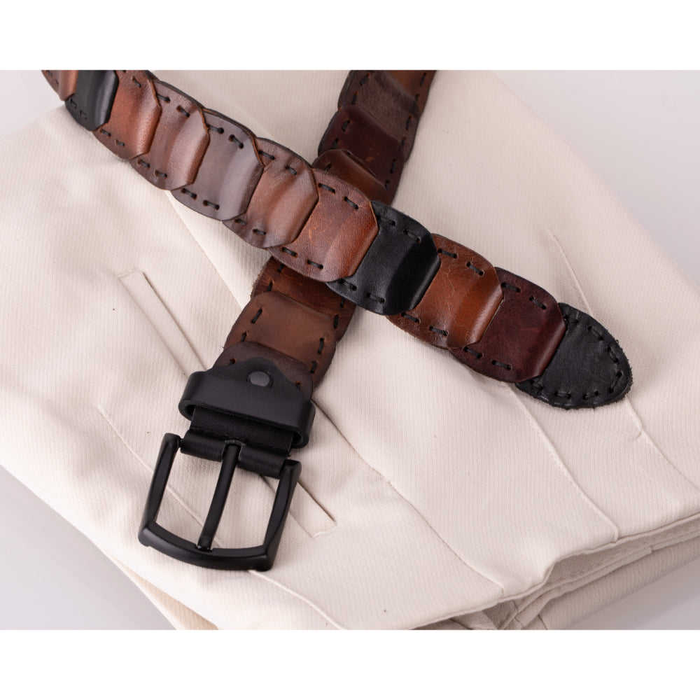 Bayelon Vista Braided Leather Men's Belt - Handmade & Durable