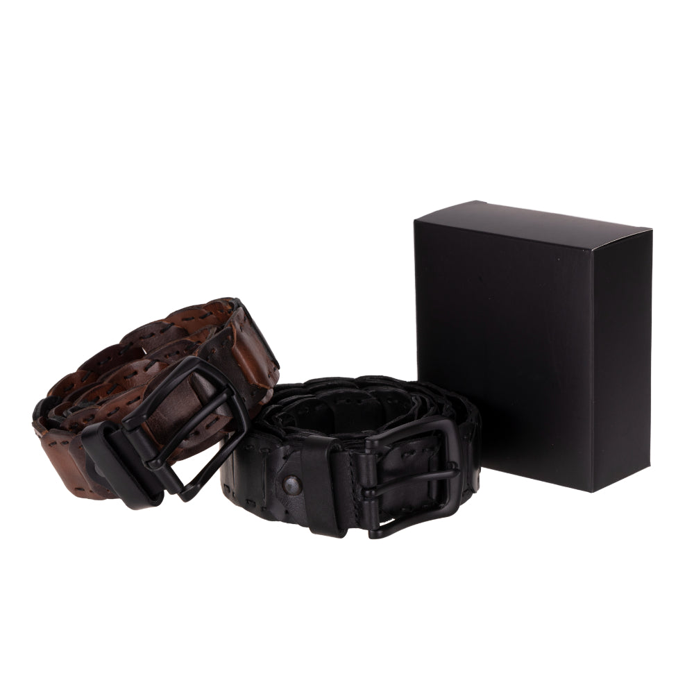 Bayelon Vista Braided Leather Men's Belt - Handmade & Durable