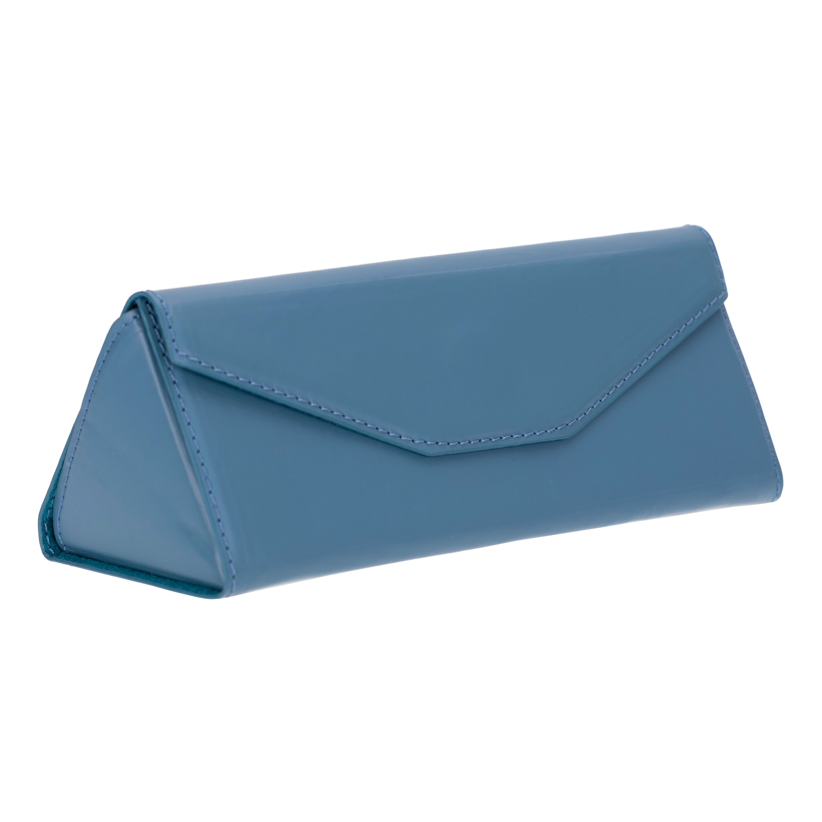 Bayelon Smart Leather Glasses Case - Triangular Design Deep Blue