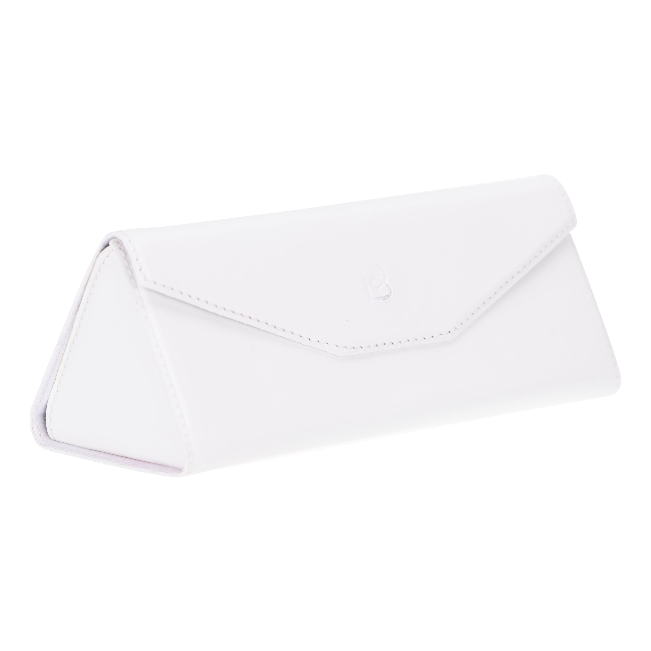 Bayelon Smart Leather Glasses Case - Triangular Design White