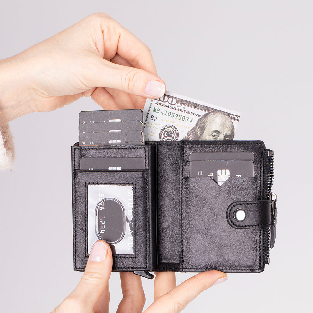 Bayelon Rodos Pop-up Leather Card Holder with RFID Protection