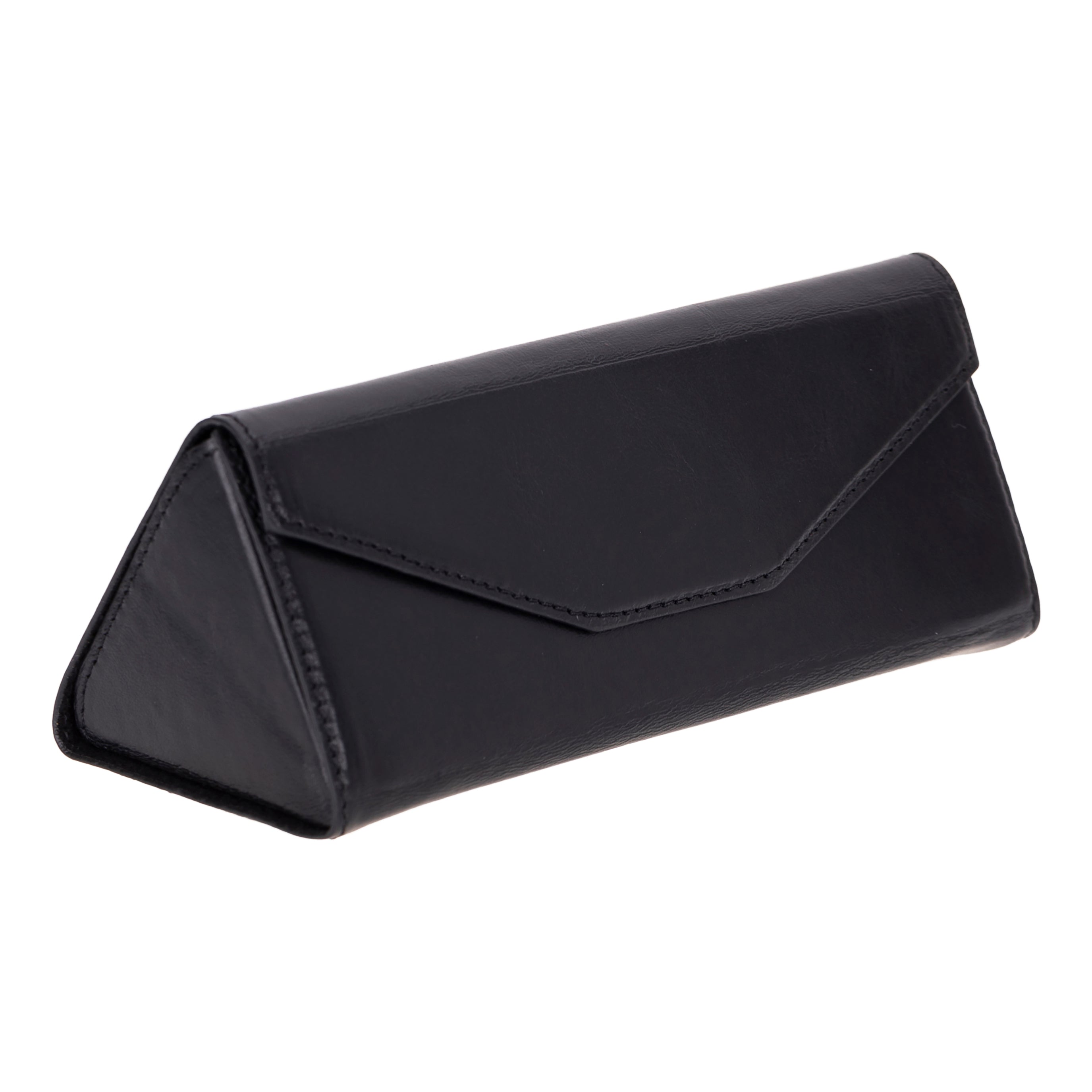 Bayelon Smart Leather Glasses Case - Triangular Design Deep Black