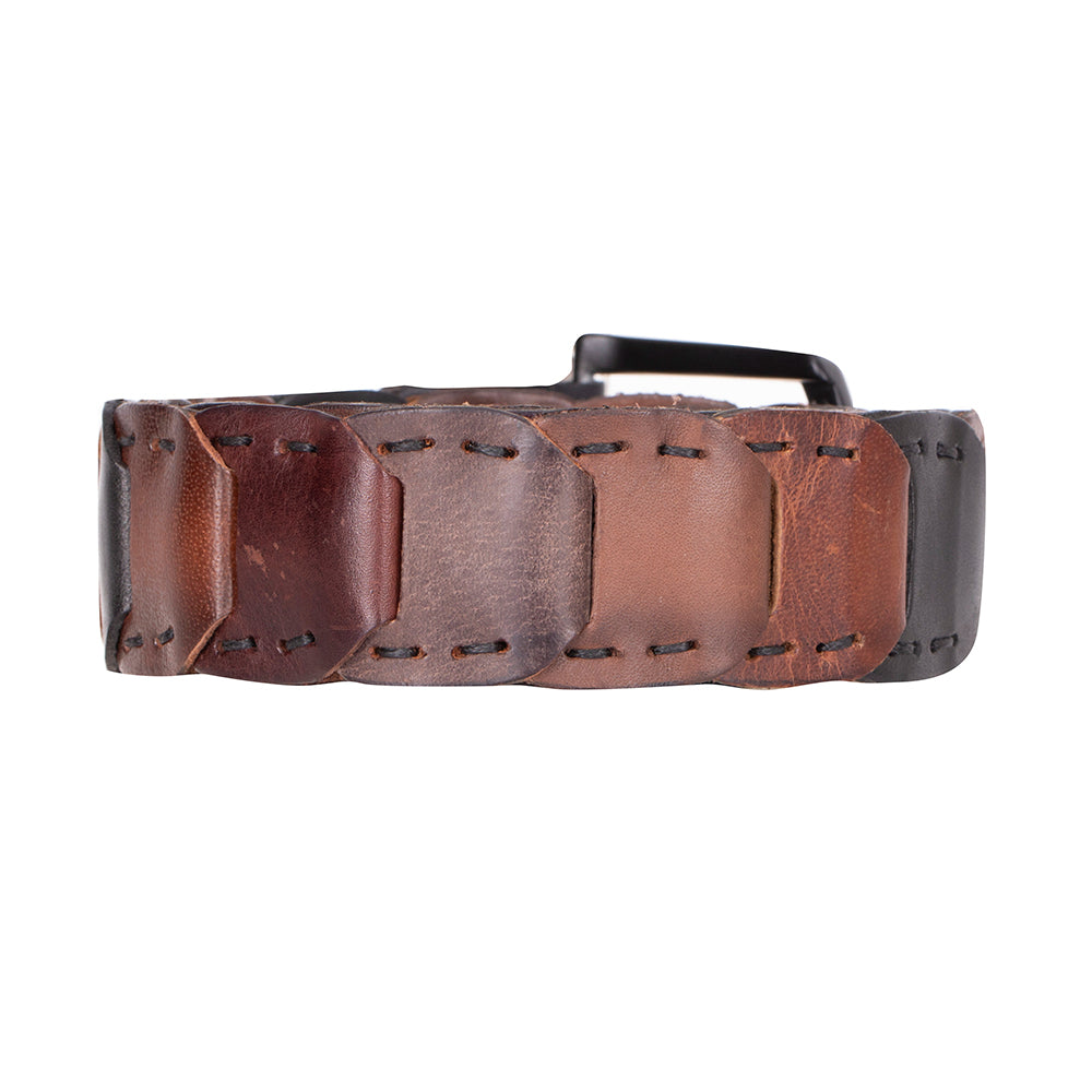 Bayelon Eclipso Braided Leather Men's Belt - Handcrafted Style Brown