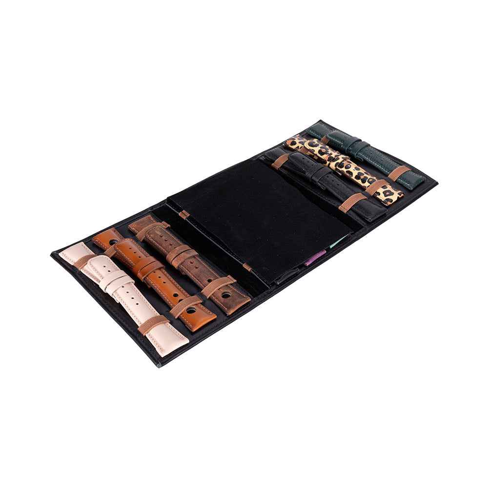 UnBranded Triple Watch Band Leather Organizer Black