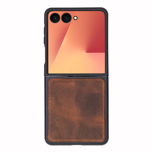 UnBranded Flex Cover Samsung Z Flip 7 Leather Case Saddle Brown