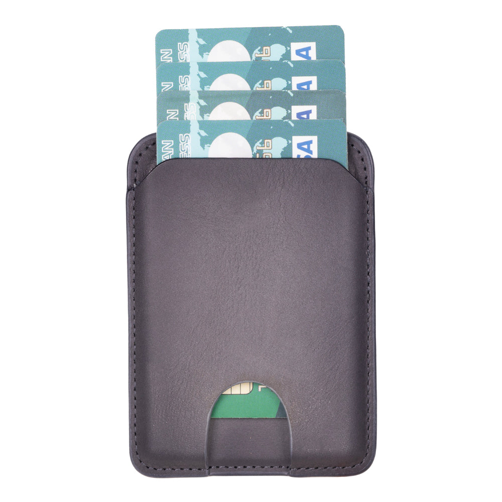 Bayelon MagFit Leather Magnetic Card Holder - Luxe Phone Accessory Gray