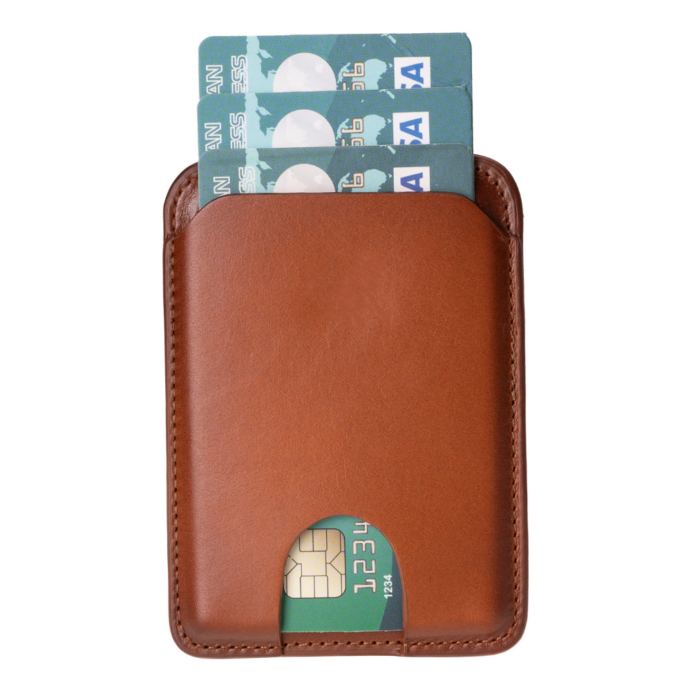 Bayelon MagFit Leather Magnetic Card Holder - Luxe Phone Accessory Tan