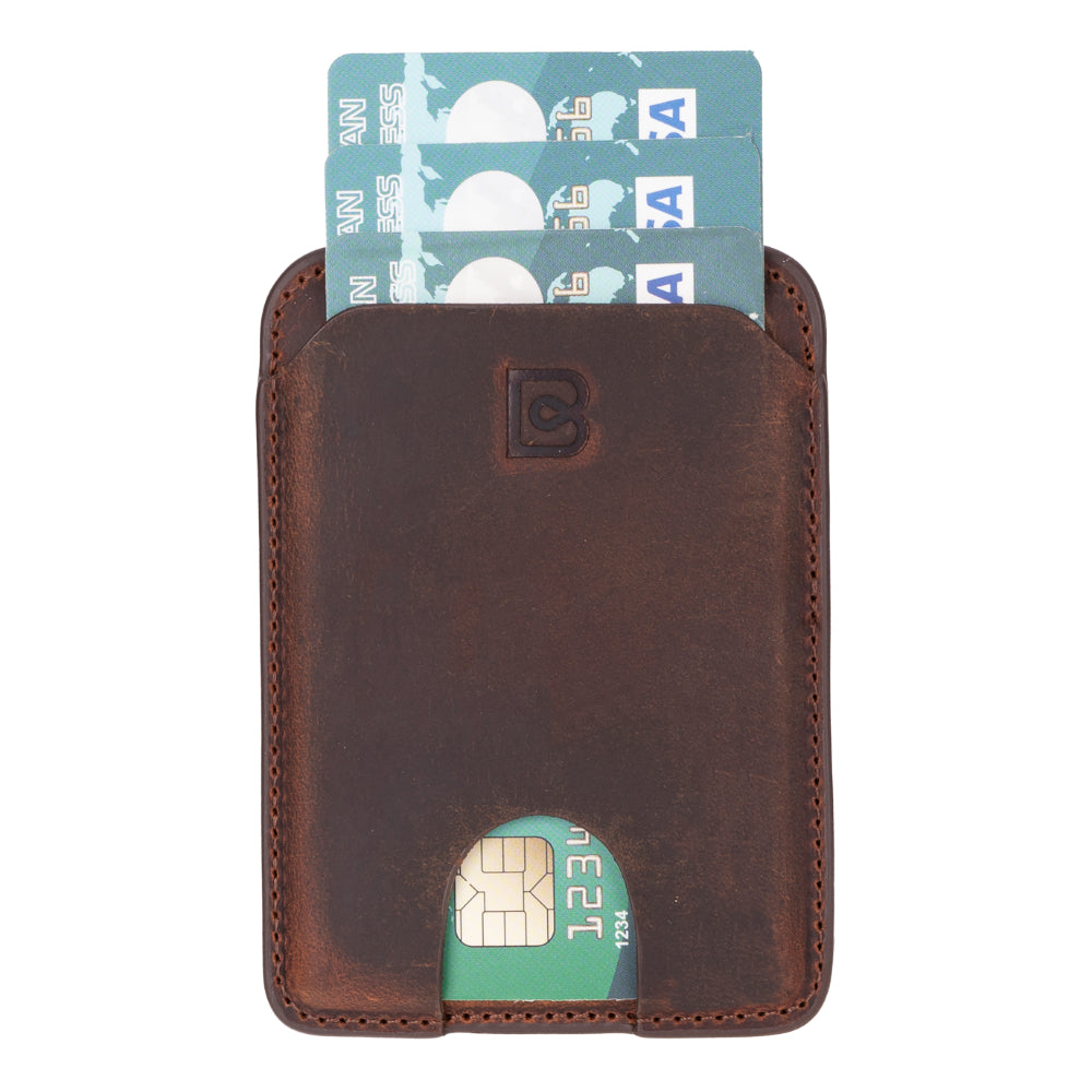 Bouletta Fluxion MagFit Leather Magnetic Card Holder Saddle Brown